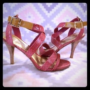 Nine West pink strappy heeled sandals